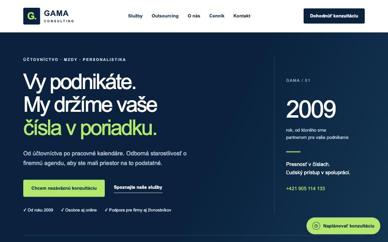 Business website example